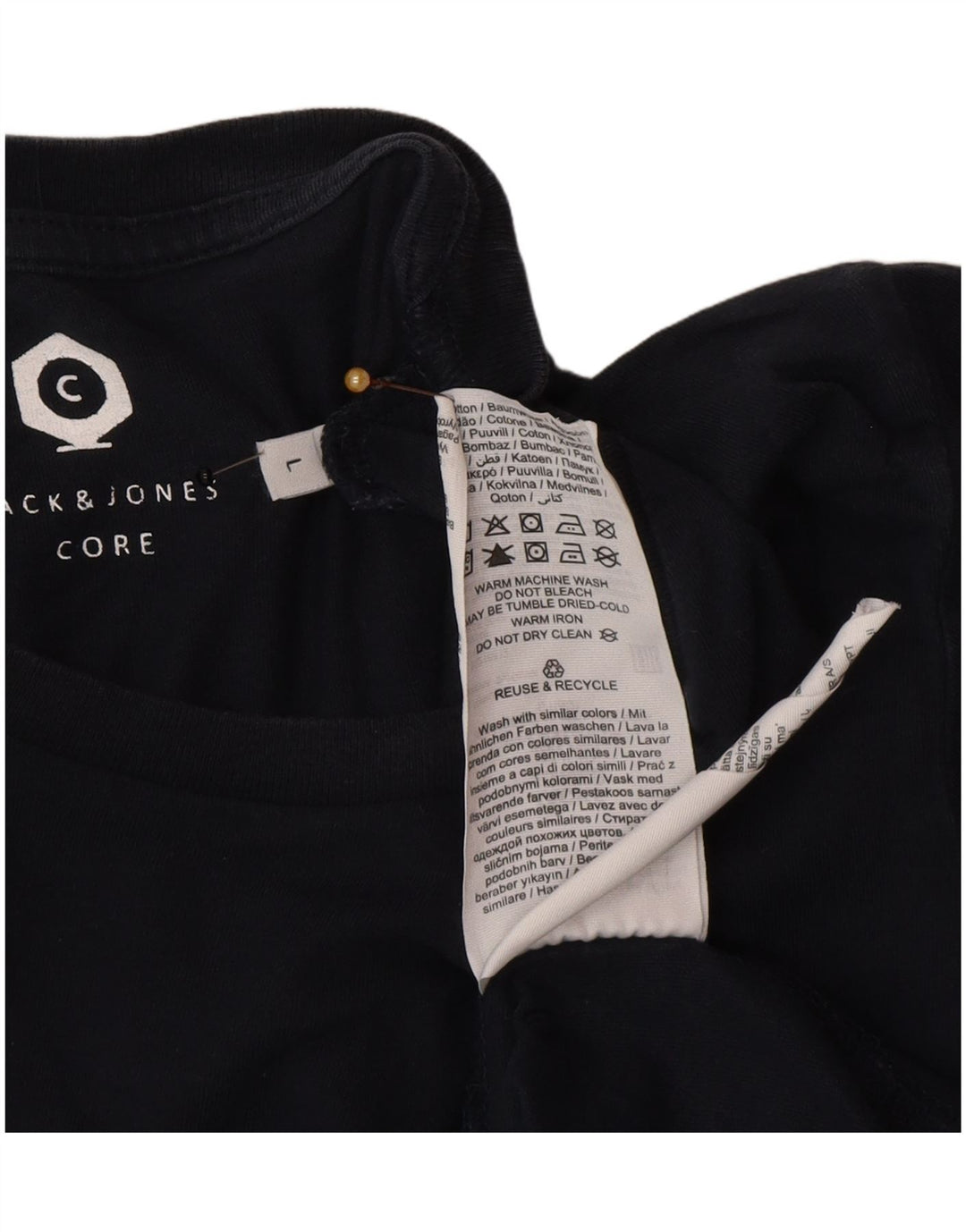 Jack & Jones Herre T-shirt Top Stor marineblå bomuld