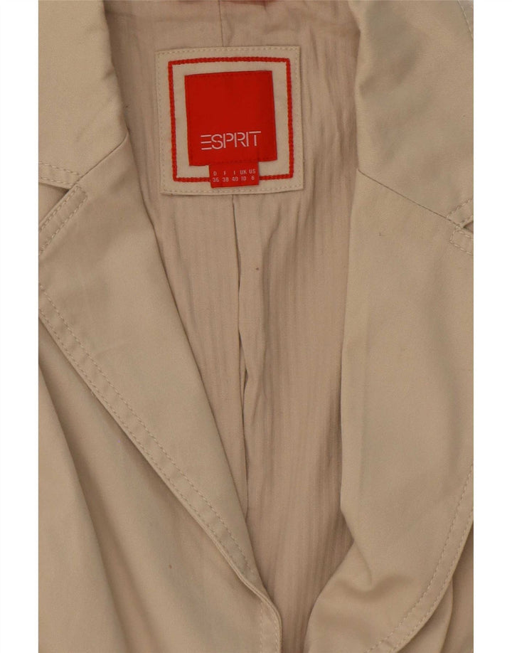 Esprit Dame 2 Button Blazer Jacket UK 10 Small Beige Bomuld