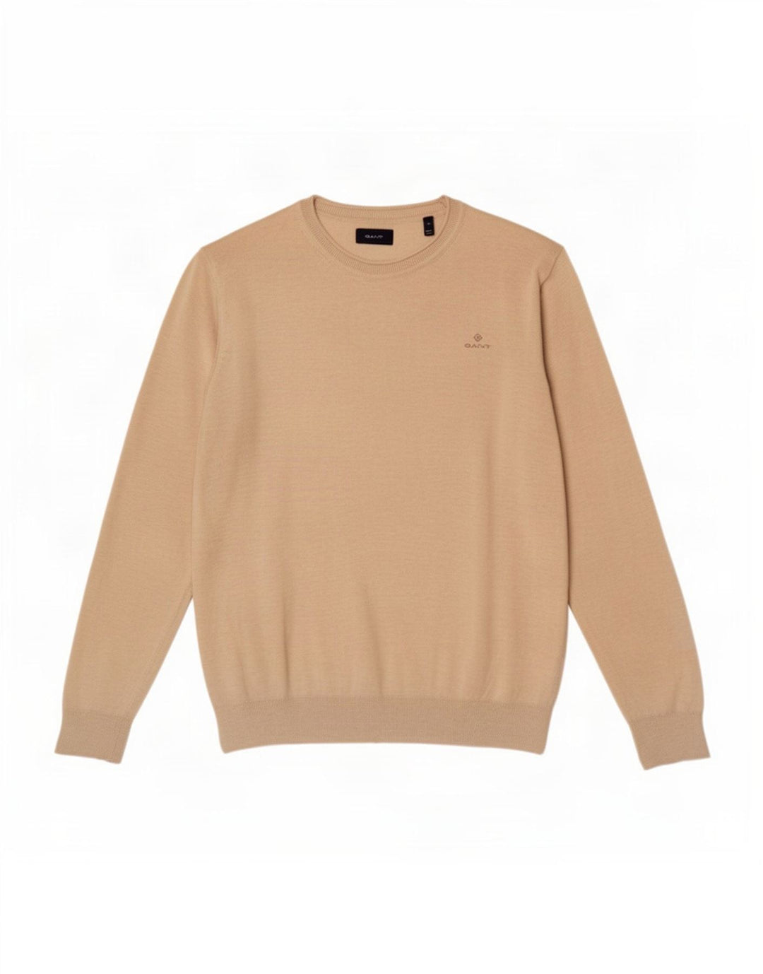 Gant herre rund hals sweater stor beige hør