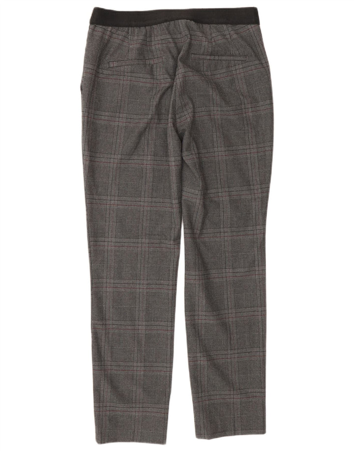 Zara Slim Fit Chino Bukser Medium W28 L27 Grå Houndstooth til kvinder
