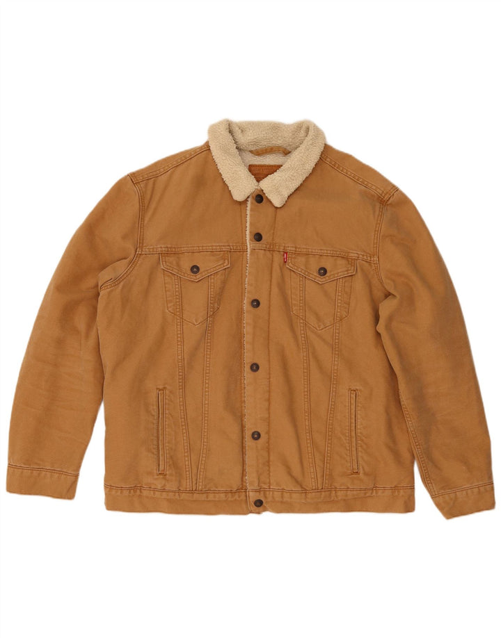 LEVI'S Sherpajakke til mænd UK 44 2XL Brun Bomuld