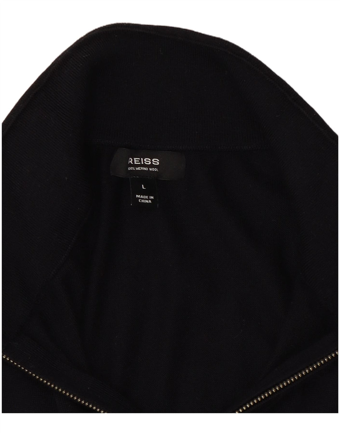 Reiss Herre Zip Neck Jumper Sweater Large Navy Blue