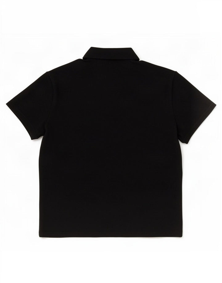 Zara Womens Crop Bluse Top UK 10 Small Black Viscose