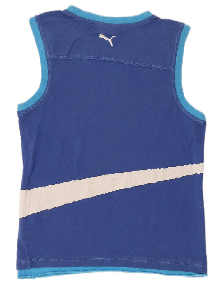 Puma Herre Grafisk Vest Top Lille Blå Colourblock Bomuld