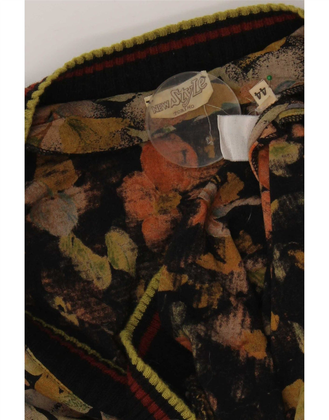 Vintage Dame Pullover Bluse Top IT 44 Medium Multicolored Floral