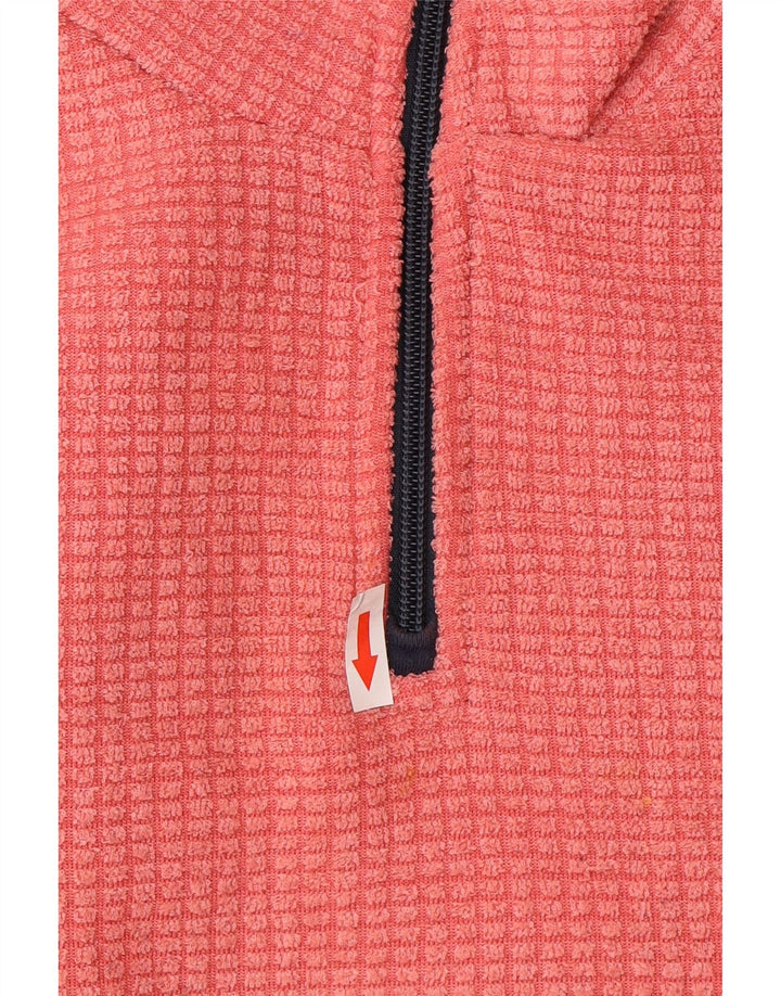 Weird Fish Womens Zip Neck Fleece Jumper UK 16 Large Pink Polyester