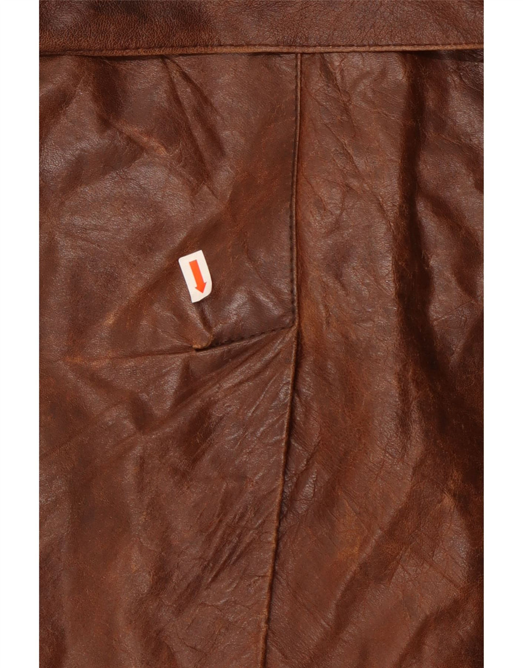 VINTAGE Herre Dobbeltradet Militær Læderfrakke IT 50 Stor Brun