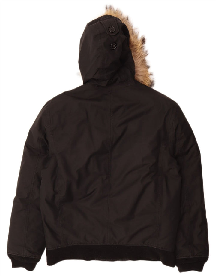 Aigle Herre Hooded Bomber Jacket UK 38/40 Medium Black Bomuld