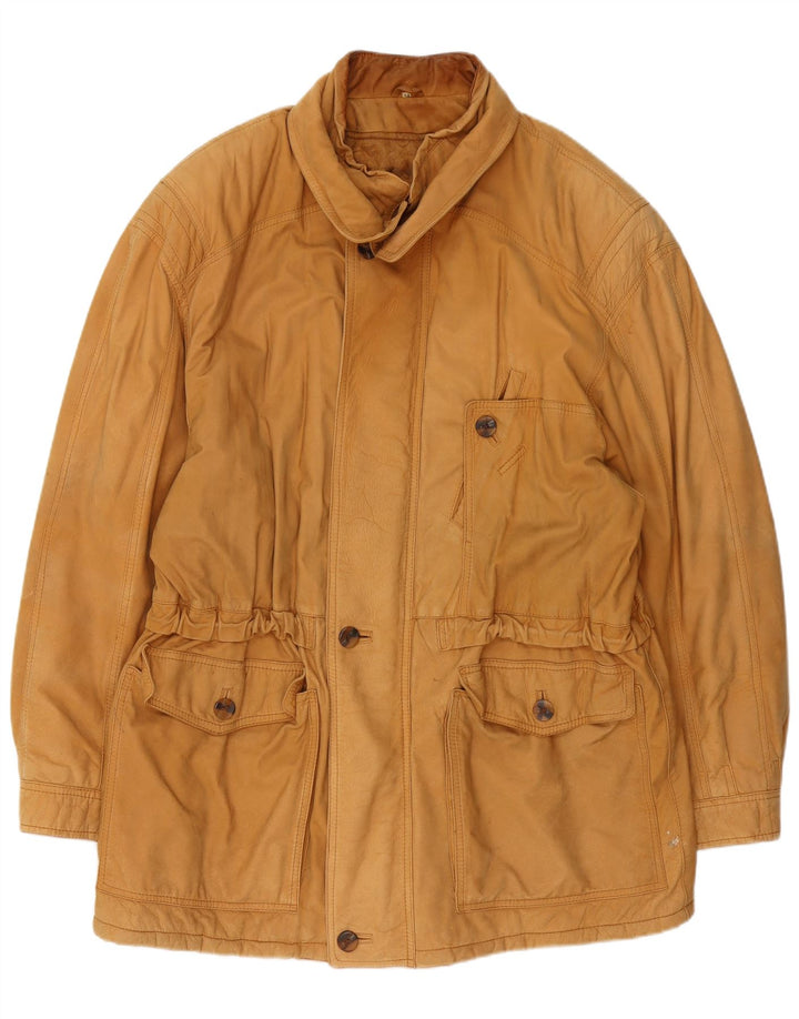 Vintage herre læderjakke IT 54 2XL Beige
