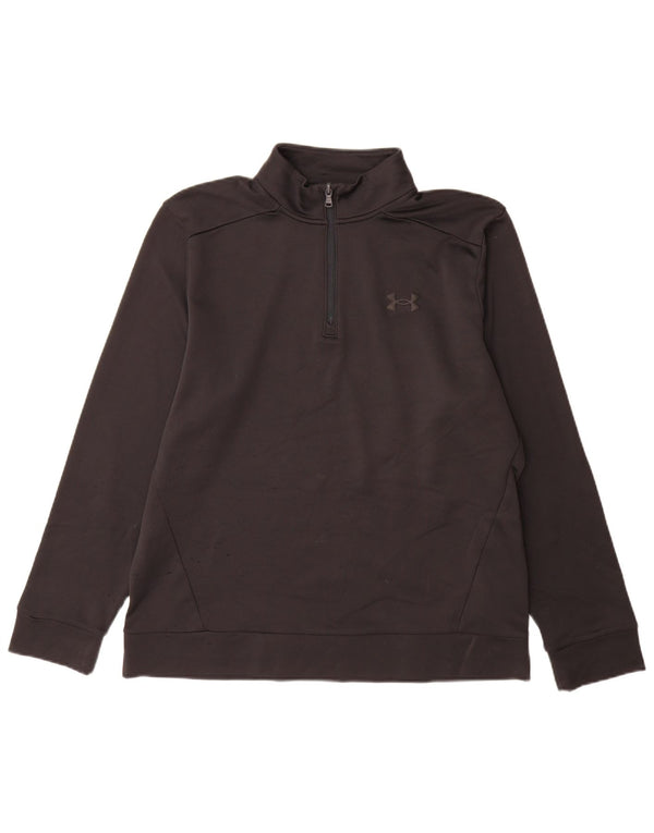 Under Armour Herre Zip Neck Sweatshirt Jumper Medium Sort Polyester