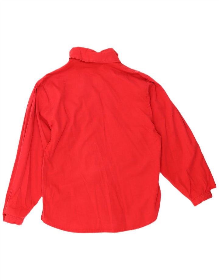 Louis London Dame Overshirt Skjorte UK 14 Medium Rød Bomuld