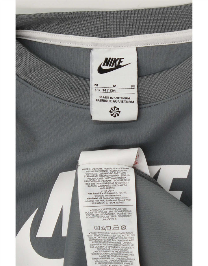 Nike Boys Grafisk Top Langærmet 10-11 år Medium Grey Colourblock