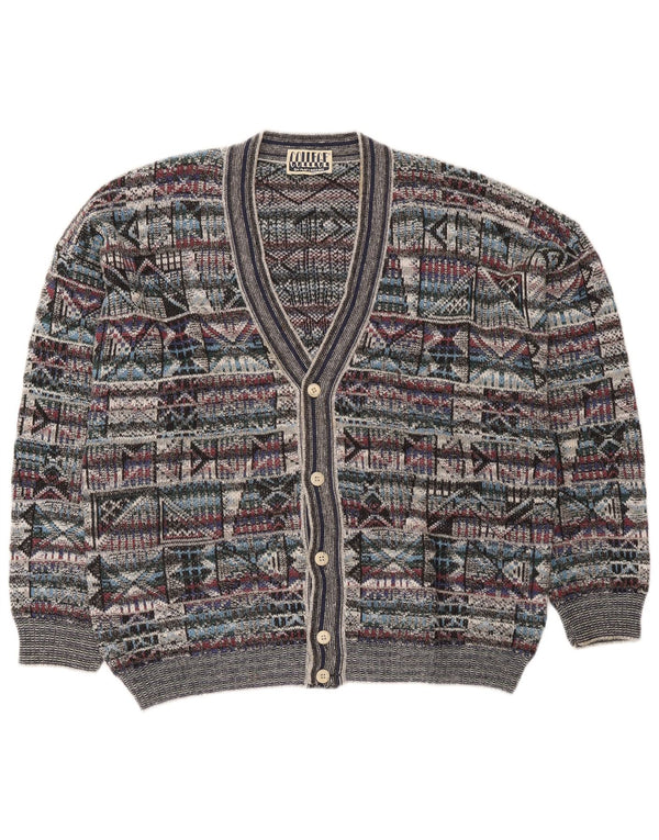 College By Marcazzani Herre Cardigan Sweater IT 54 XL Flerfarvet Retro