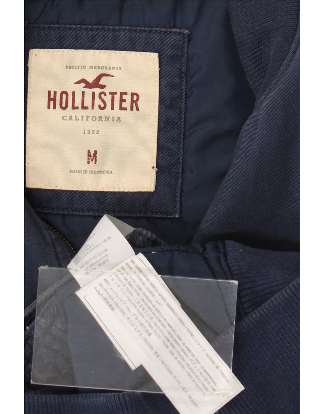 Hollister Herre Bomber Jacket UK 38 Medium Navy Blue Bomuld