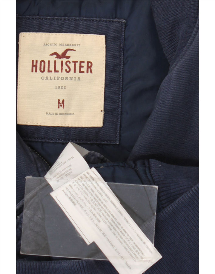 Hollister Herre Bomber Jacket UK 38 Medium Navy Blue Bomuld