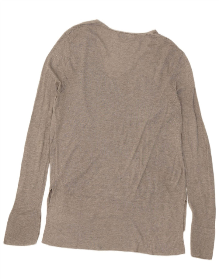 ZARA Dame V-hals sweater UK 10 Small Grå