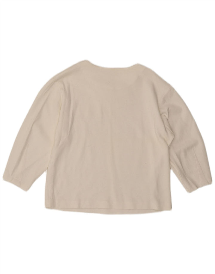 Massimo Dutti Dame Top 3/4 ærmer UK 14 Medium White