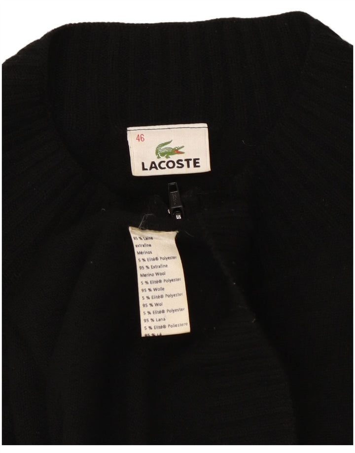 Lacoste Dame Cardigan Sweater Størrelse 46 XL Sort Uld