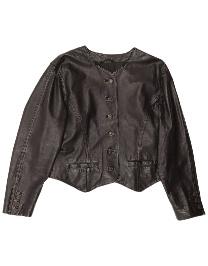 BOGNER Dame Crop Læderjakke UK 14 Medium Sort