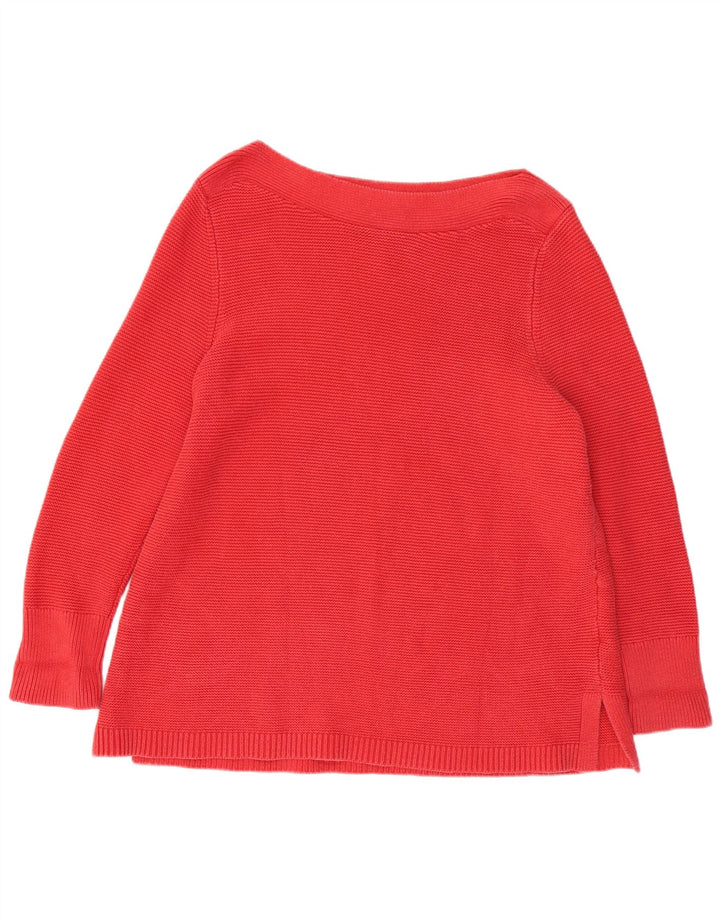 WHITE STUFF Dame Boat Neck Jumper Sweater UK 22 3XL Rød Bomuld