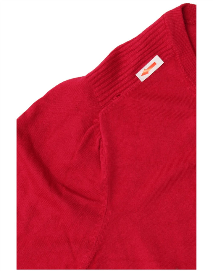 Marks & Spencer Womens Crop Cardigan Sweater UK 16 Large Red Viscose