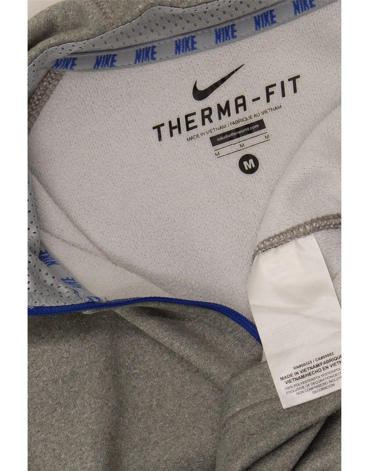 NIKE Mens Therma-Fit Pullover Tracksuit Top Medium Grey Colourblock Vintage Nike and Second-Hand Nike from Messina Hembry 