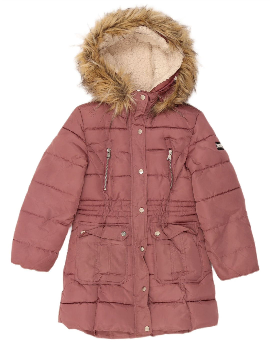 Dkny Piger Hætte Vatteret Frakke 10-11 År Medium Pink Polyester