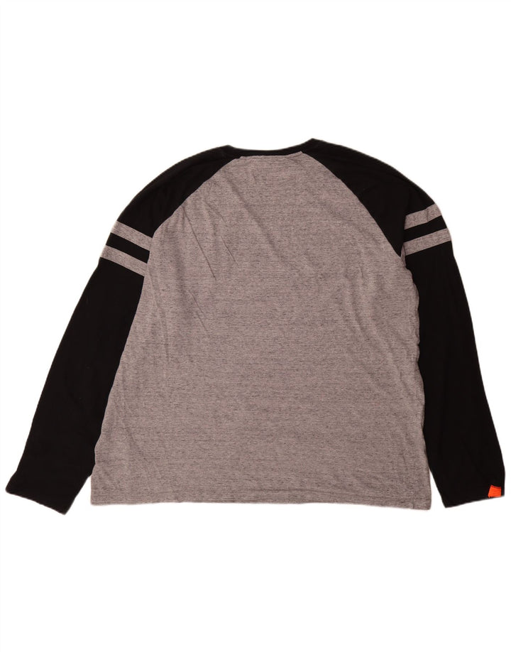 Superdry Herre Top Langærmet 3XL Grå Colourblock Bomuld