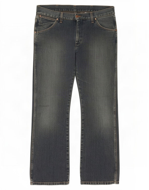 Wrangler Mens Dayton Bootcut Jeans W32 L30 Blue Cotton