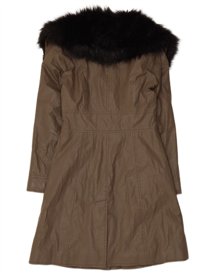 Dkny Dame Overfrakke UK 6 XS Khaki Ramie