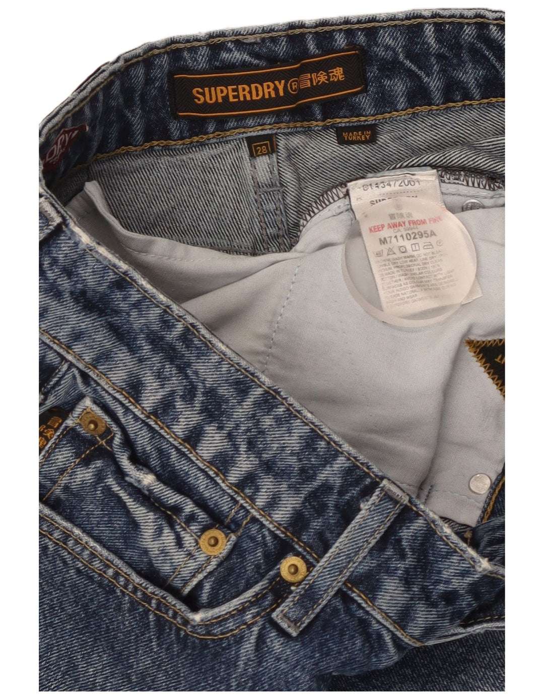 SUPERDRY denimshorts til kvinder W28 Mellemblå bomuld