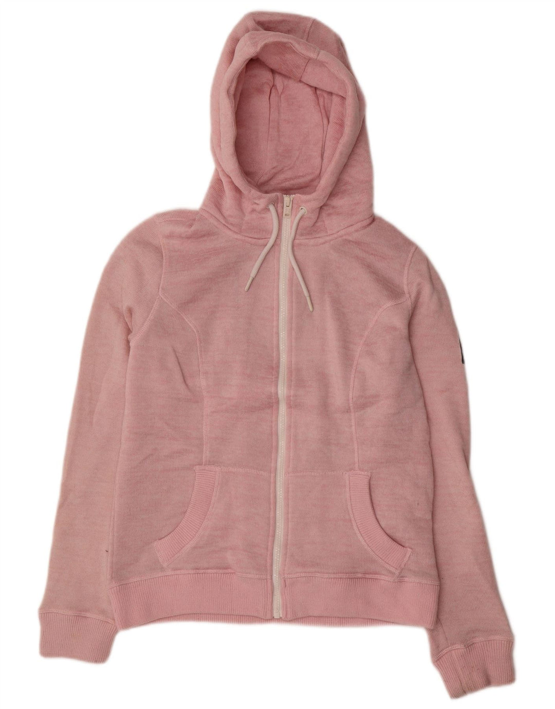 Superdry hættetrøje til kvinder med lynlås UK 16 Large Pink Polyester