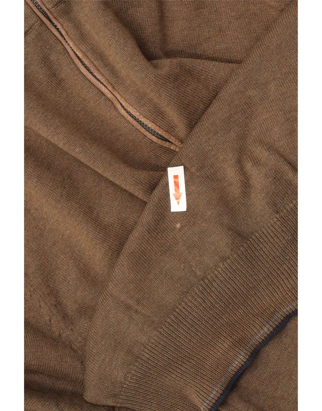 Massimo Dutti Herre Zip Neck Jumper Sweater Medium Khaki