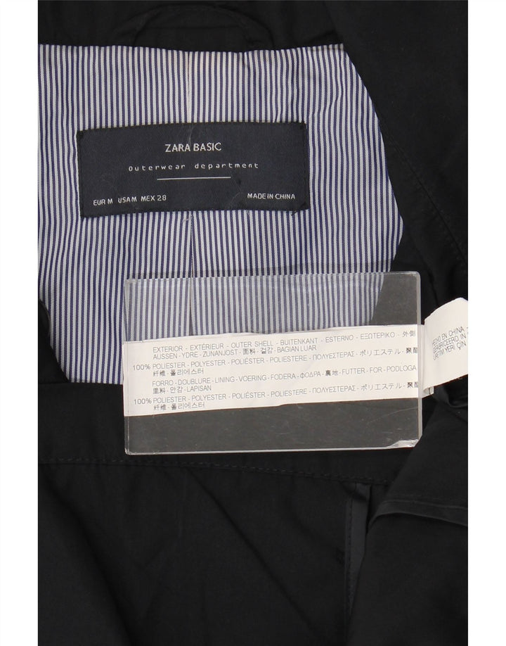 Zara Womens Pea Coat UK 14 Medium Navy Blue Polyester