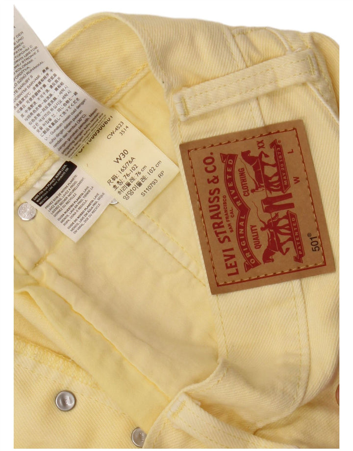 LEVI'S Womens 501 denimshorts W30 Medium Gul Bomuld
