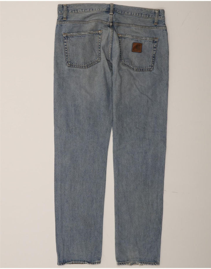 Carhartt Herre Distressed Straight Jeans W34 L34 Blå Bomuld