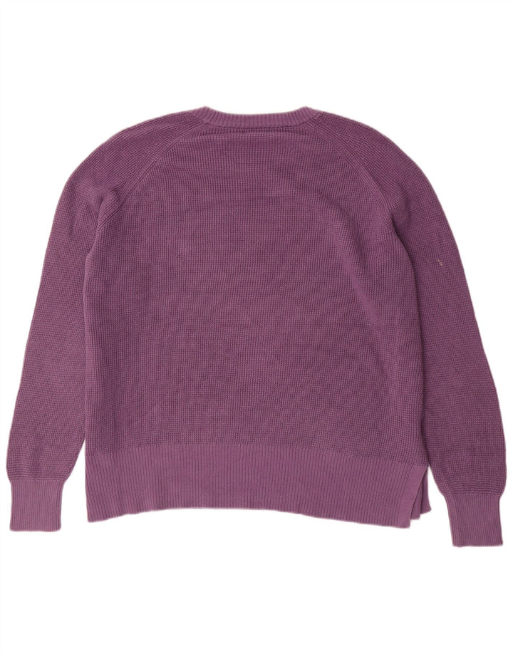 EDDIE BAUER Dame sweater med rund hals i overstørrelse UK 18 XL Lilla