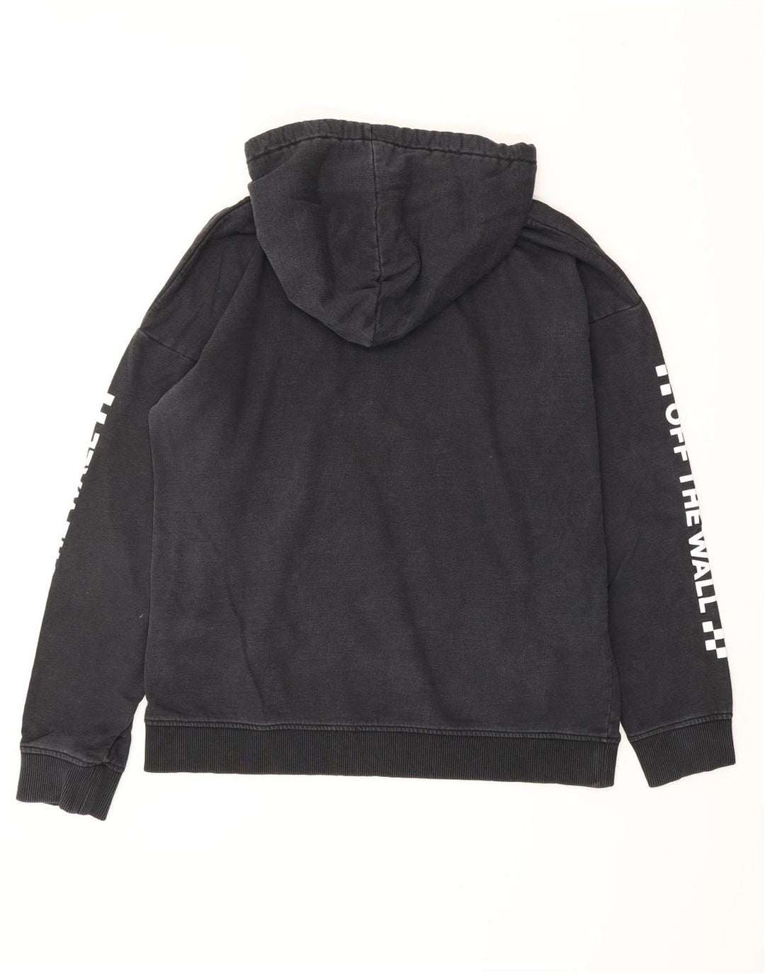 VANS Grafisk Oversized Hoodie Jumper til kvinder UK 16 Large Navy Blue Bomuld