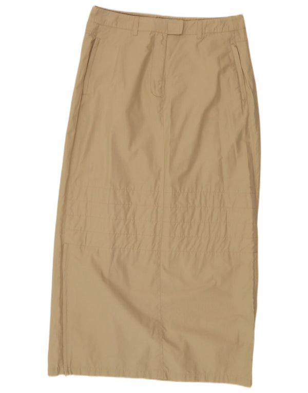 Esprit Dame Højtalje Midi Nederdel UK 16 Large W32 Beige Polyamid