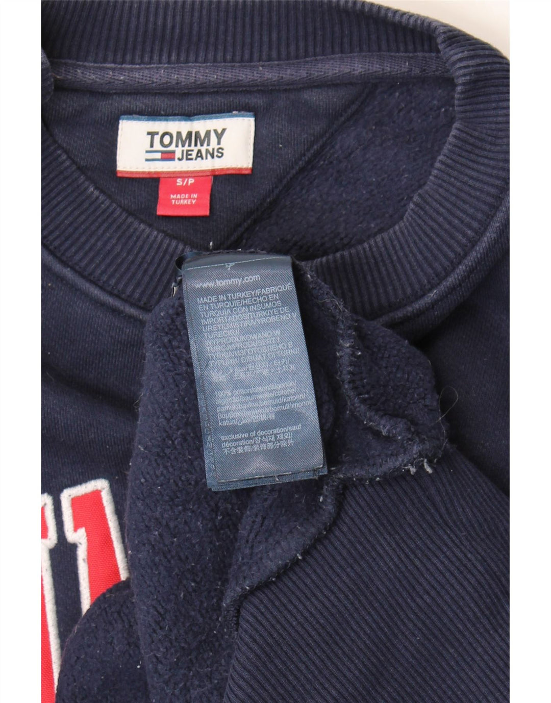 Tommy Hilfiger Dame Oversized Sweatshirt Jumper UK 10 Small Navy Blue