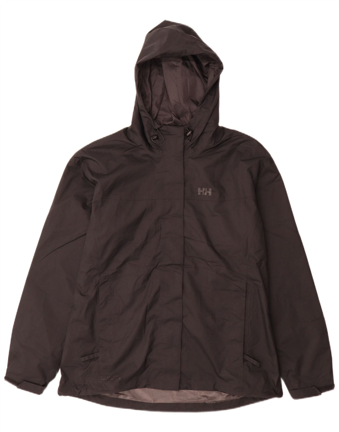 Helly Hansen Regnjakke med hætte til kvinder UK 18 XL Sort Polyester