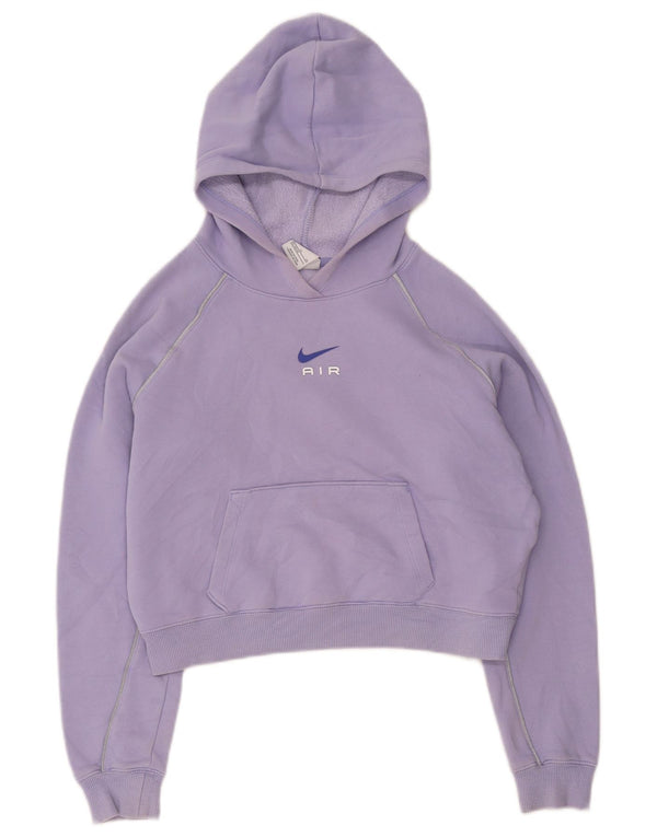 Nike Piger Crop Graphic Hoodie Jumper 13-14 år XL Lilla Bomuld