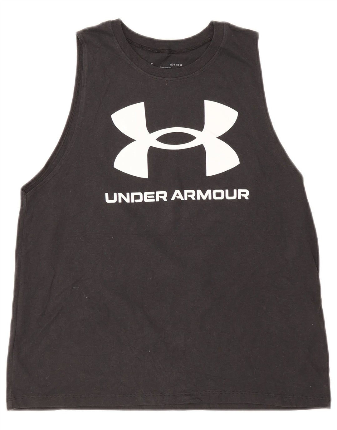 Under Armour Dame Grafisk Vest Top UK 12 Medium Sort Bomuld