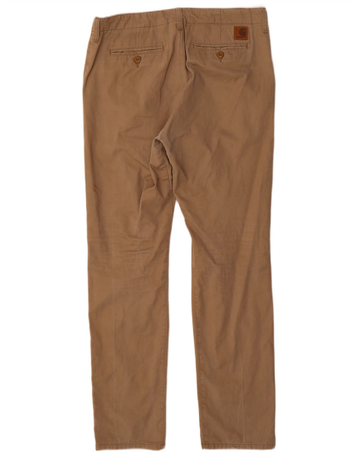 CARHARTT Herre Slim Chino Bukser W34 L32 Beige Bomuld