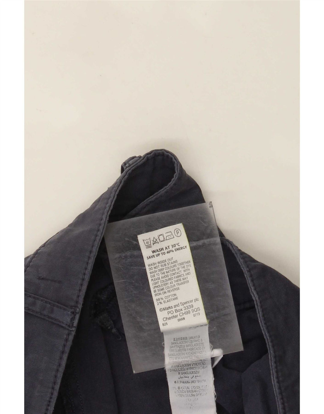 Marks & Spencer Dame Cropped Trousers UK 12 Medium W32 L24 Navy Blue