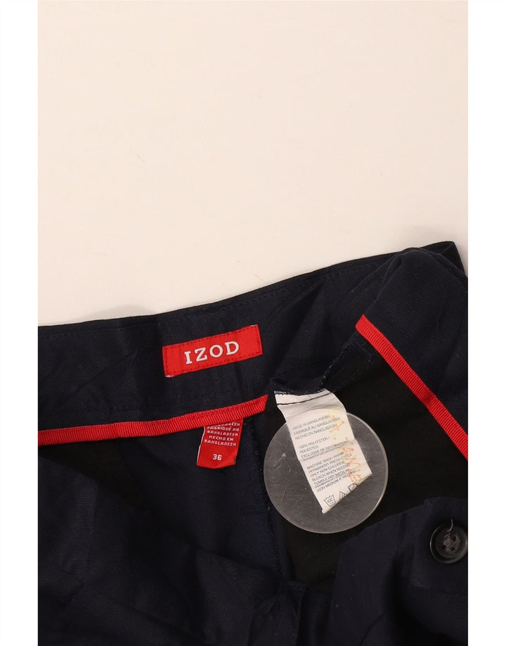 Izod Herre Chino Shorts W36 Large Navy Blue Polyester