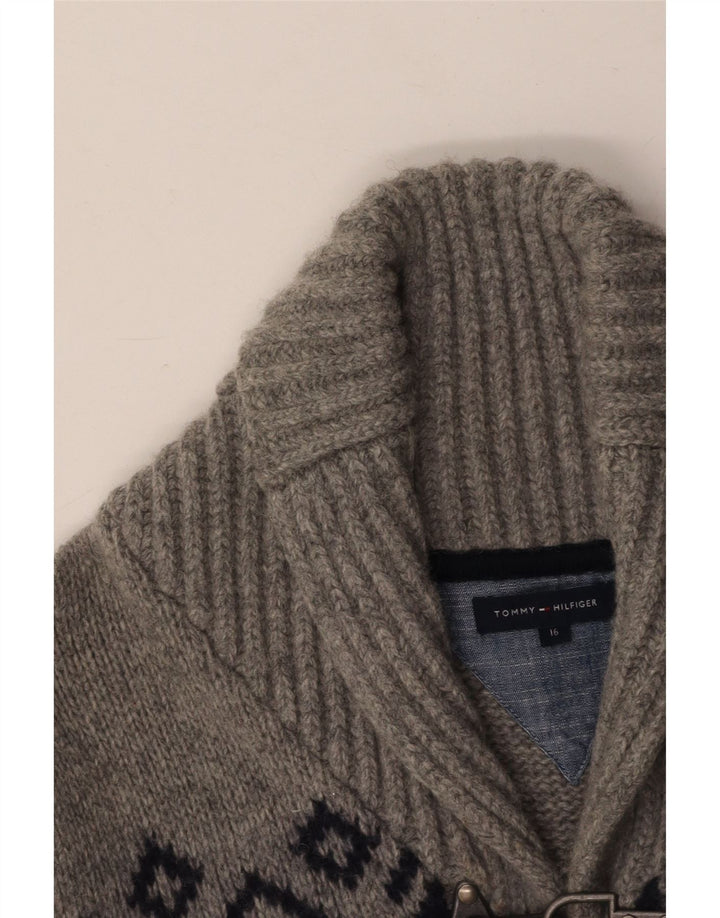 TOMMY HILFIGER Cardigantrøje til drenge 15-16 år Grey Fair Isle