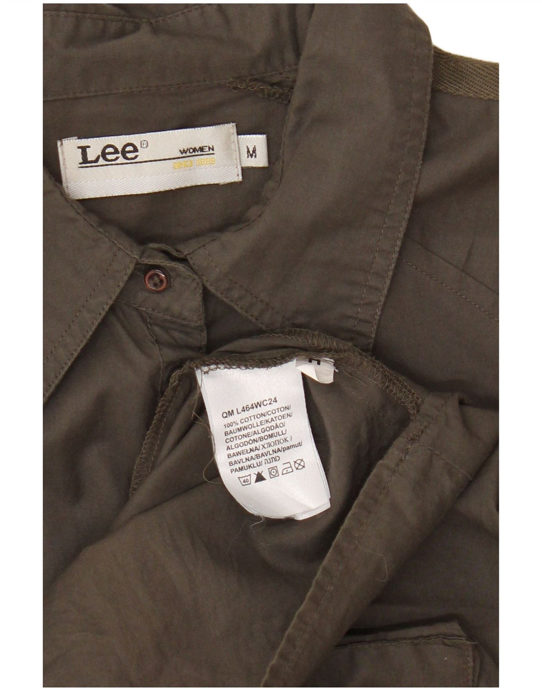 Lee Womens Cargo A-Line Kjole UK 14 Medium Khaki Bomuld