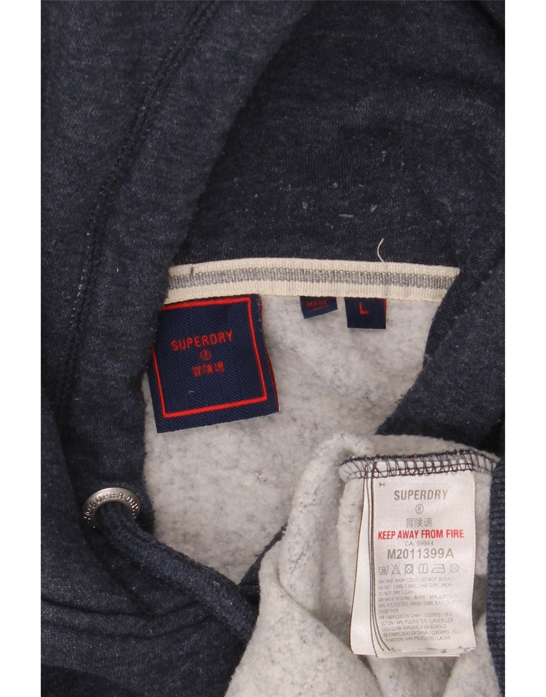 Superdry hættetrøje til mænd Stor marineblå flækket bomuld