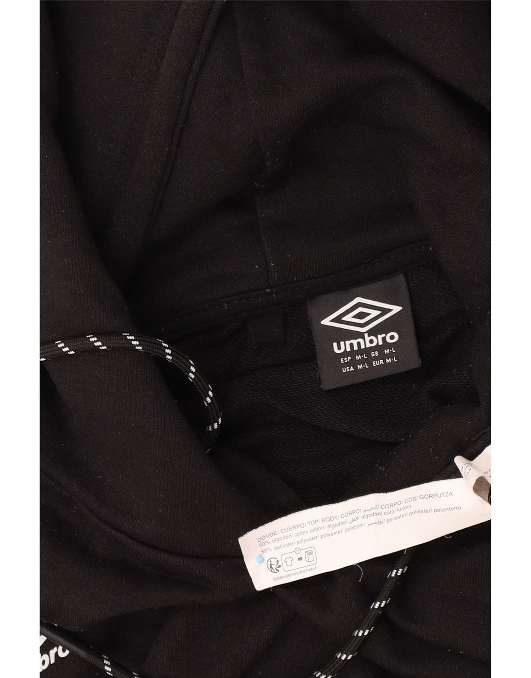 Umbro Herre Hættetrøje Jumper Medium Sort Bomuld